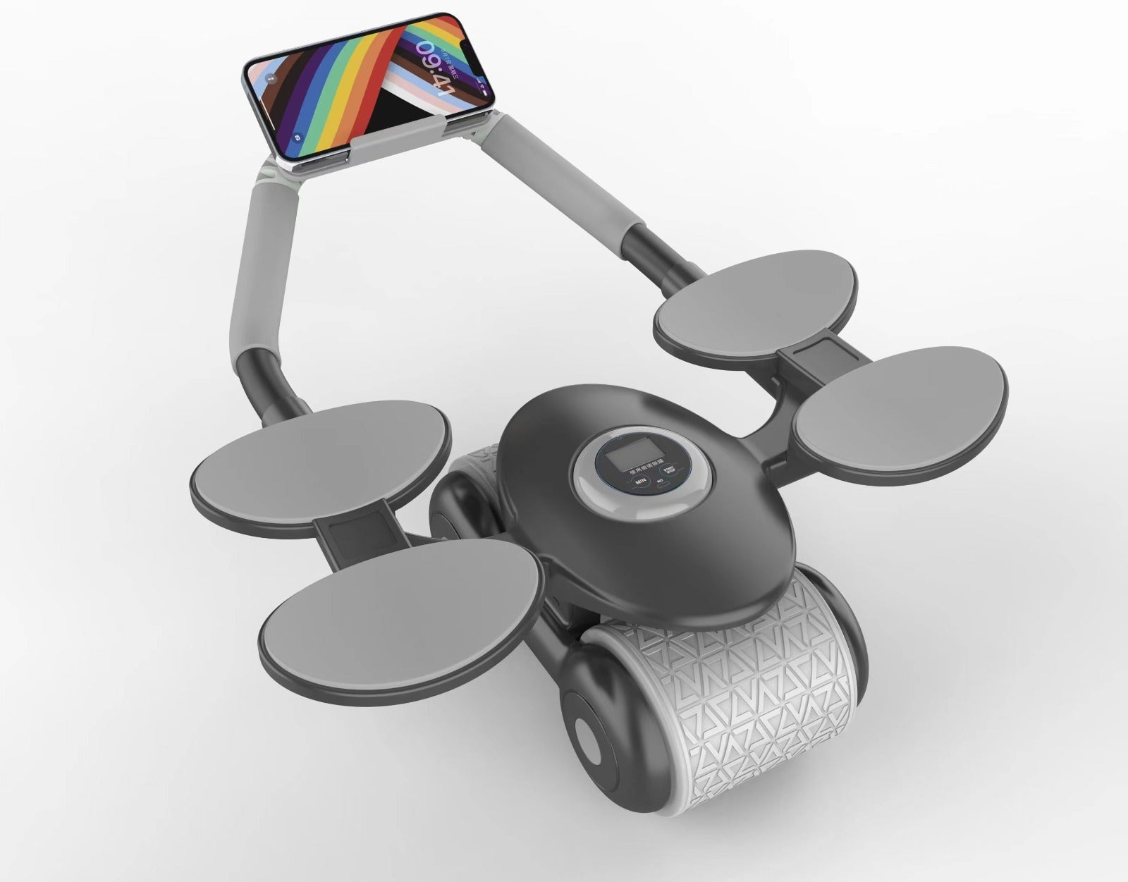 rodillo abdominal con soporte para codo y rebote